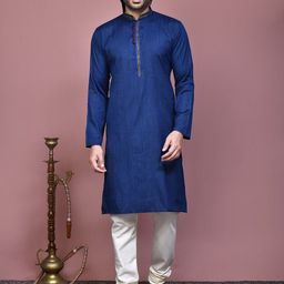 RANAK Men Embroidered Regular Kurta with Pyjamas-picture-18