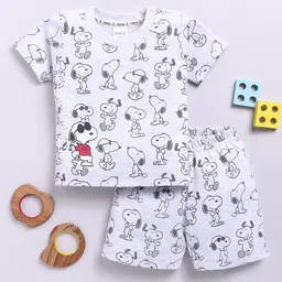 YK X Tinyo Infant Boys Peanuts Printed Pure Cotton T-shirt with Shorts-picture-21