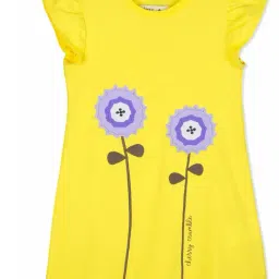 Cherry Crumble By Nitt Hyman Kids Yellow Applique Dress-picture-43