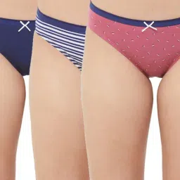 Soie Multicolor Printed Bikini Panty (Pack of 3)-46