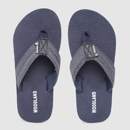 Woodland Men Navy Blue & Grey Self-Design & Textured Thong Flip-Flops-picture-22