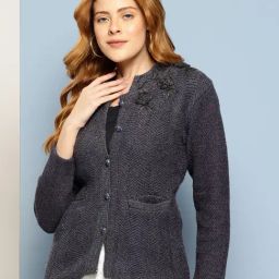 Aarika Grey Wool Solid Cardigan-picture-18