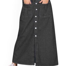 Tripursundari Fashion Denim A-Line Maxi Skirt-image-56