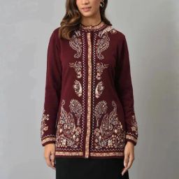 W Red Paisley Cardigan-image-83