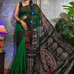 TITHI SAREES Ethnic Motifs Sambalpuri Katki Printed Saree-18