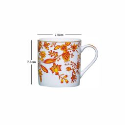 SONAKI White & Orange Bone China Tea Coffee Mugs - Set of 6 image 3