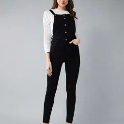 DOLCE CRUDO Black Dungaree-image-8