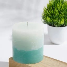 Fabindia Green Aagralam Pillar Candle 3x3-image-95
