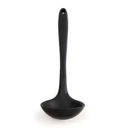 Femora Premium Black Silicone Cooking Ladle with Grip Handle - Set of 2-24