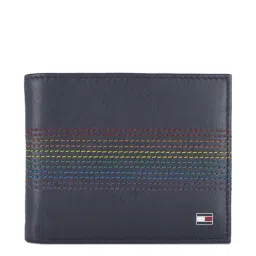 Tommy Hilfiger Zingy Navy Embroidered Bi-Fold Wallet for Men-image-26