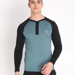 Chkokko Green & Black Henley T-Shirt-14