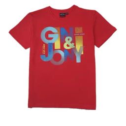 Gini & Jony Kids Red & Blue Printed T-Shirt-image-90