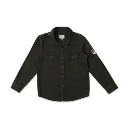 Pepe Jeans Kids Green Cotton Regular Fit Full Sleeves Shirt-image-74