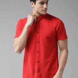Hubberholme Red Cotton Regular Fit Shirts-image-40