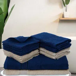 Bianca D`ROSS Navy & Brown Cotton 400 GSM Towel Set-picture-6