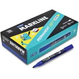 Linc Markline P100 Ultra-Fine Tip Blue Ink Permanent Marker (Pack of 10 Pcs)-7
