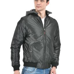 Lawman Pg3 Black Regular Fit Striped Reversible Jacket image 3