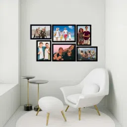 ecraftindia Memory Wall Collage Photo Frame - Set of 6 Photo Frames for 4 Photos of 5'x7', 2 Photos of 6'x8' image 2