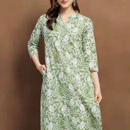 Melange by Lifestyle Women Floral Printed Daily Cotton Straight Kurta-picture-40