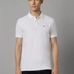 Louis Philippe Sport White Cotton Slim Fit Polo T-Shirt-picture-2