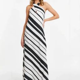 Quiz White Regular Fit Striped Dress-picture-38