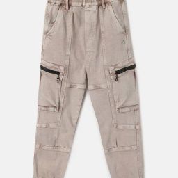 Blue Giraffe Girls Beige Cotton Washed Jeans-image-34