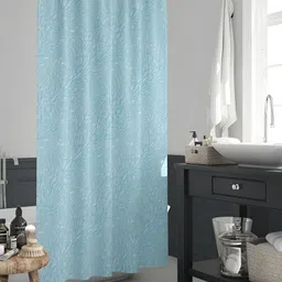 ArtzFolio Blue & White Tropical Printed Waterproof Shower Curtains-image-62