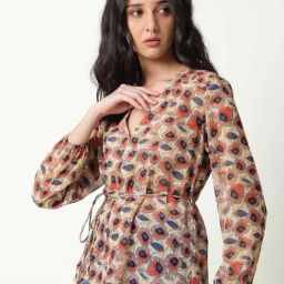 RAREISM Multi Polyester Printed Three-Quarter Sleeves Shrug-picture-48