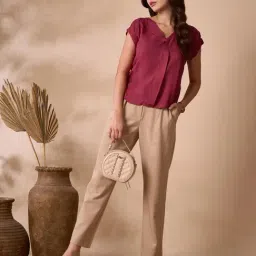 Mish Maroon Viscose Rayon Regular Fit Top-picture-28