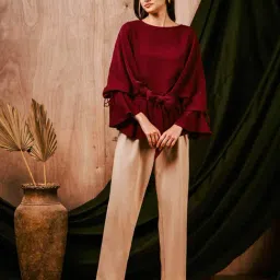 Mish Maroon Polyester Regular Fit Top-picture-16