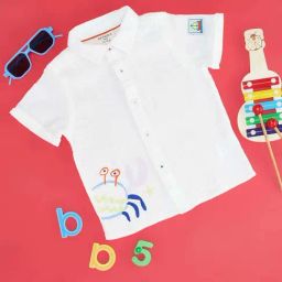 Pantaloons Baby Kids Bright White Cotton Regular Fit Shirt-image-43