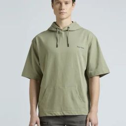 Pepe Jeans Palm Green Cotton Loose Fit Hooded Sweatshirt-19