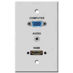Techut VGA, Audio & HDMI Wall Faceplate PVC Silver-20