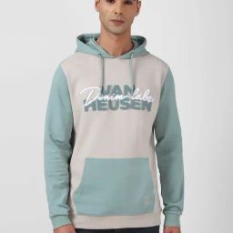 Van Heusen Denim Labs Grey Regular Fit Colour Block Hooded Sweatshirt-picture-11