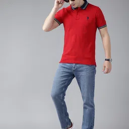 U.S. Polo Assn. Contrast Polo Collar Pure Cotton Slim Fit T-shirt-picture-48