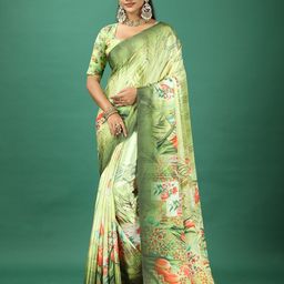 VIRENDRA TEXTILES Floral PrintedPure Crepe Saree-picture-35