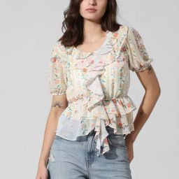 Only White Floral Print Top-image-66