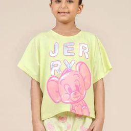 Kidsville Tom & Jerry Printed Relaxed Fit T-Shirt for Girls-image-100