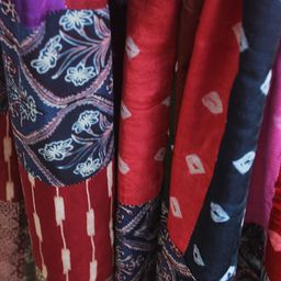 Weaves of Tradition Ethnic Motifs Block Printed Modal Silk Dupatta With Patchwork image 3