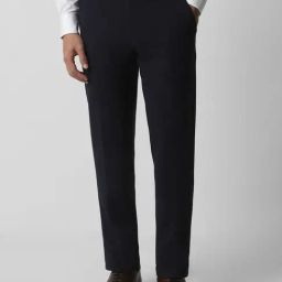 Van Heusen Navy Slim Fit Texture Trousers-image-117