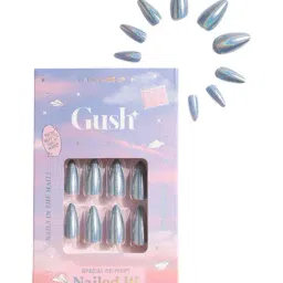 Gush Nailed It Press On Nails Baby Blue Chrome Kit - Medium Almond-picture-26
