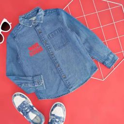 Pantaloons Junior Kids Starlight Blue Cotton Regular Fit Full Sleeves Shirt-image-99