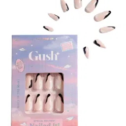 Gush Nailed It Press On Nails Noir Swirl Kit - Medium to Long.Almond-image-2