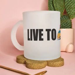 Gathari Aesthetic White Glass Frosted Coffee Mug-24