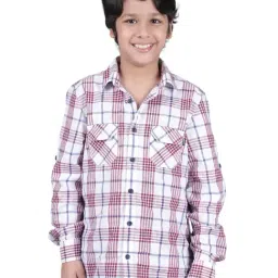 Cantabil Boys White Cotton Chequered Casual Shirt-picture-31