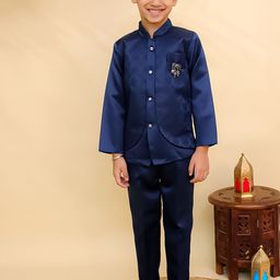 BAESD Boys Self Design Jodhpuri Two-Piece Suit-50
