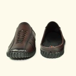 IMPERIO Men Open Back Textured Mules with Laser Cuts image 5