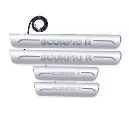 Auto Pearl Car Door Foot Step Led Sill/Scuff Plates Mirror Finish Silver Compatible For Mahindra Scoprpio N 2022, LEDSillPLATE_Sil_ScoprpioN2022 (Set of 4)-22