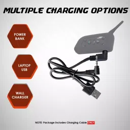 Amici Auto V6 and V6 Pro Charging Cable 51 cm Length For Helmet Intercom image 4