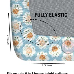 CHHAVI INDIA Blue & Off White Printed 210 TC Microfiber Queen Bedsheet Set 1.83 m x 1.98 m-image-98